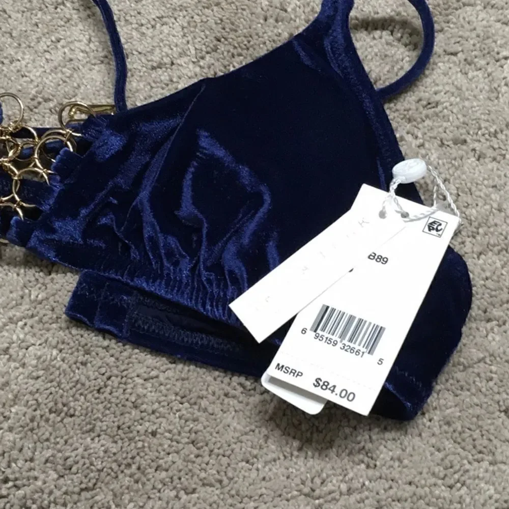 Trina Turk velvet bikini top. NWT